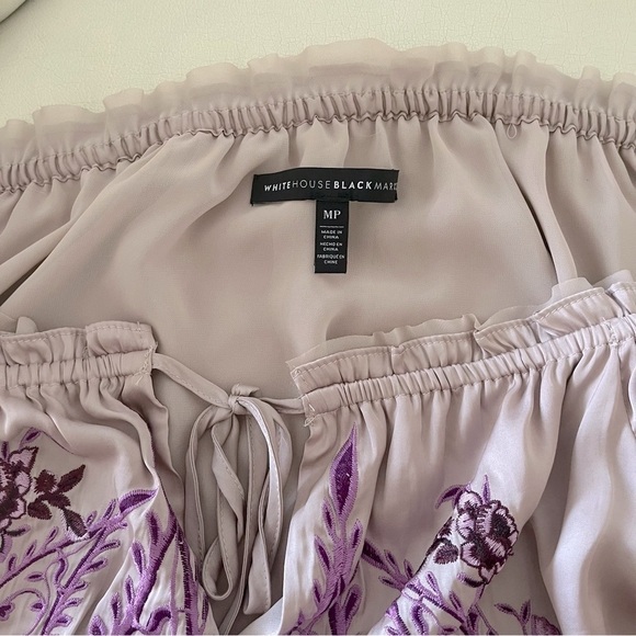 Whbm - Petite Off-The-Shoulder Embroidered Top - Picture 4 of 6